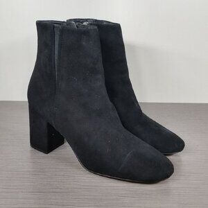 Halogen 'Cori' Round Toe Bootie, Black Suede, Womens Size 9 M